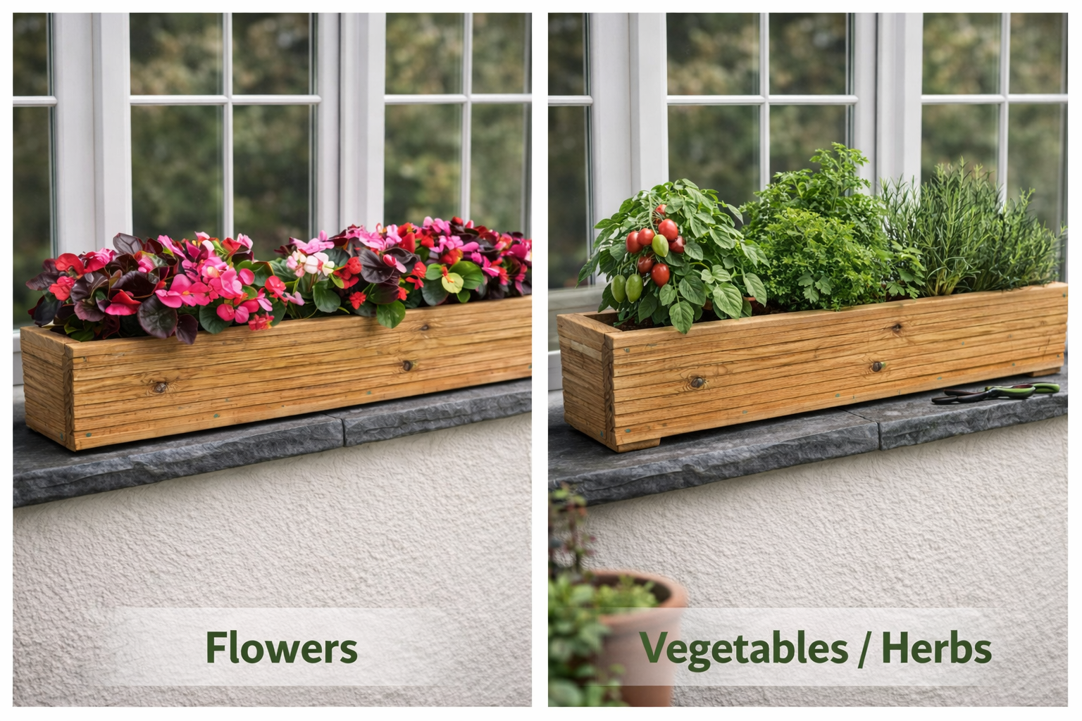 Decking Garden Trough Planter Window Box 15cm high x 20cm wide - various lengths - Image 3