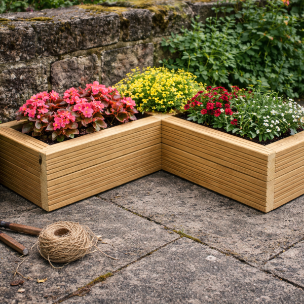 Rustic Corner Planters