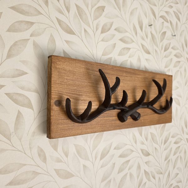 Wall Mounted Cast Iron Antler Coat Hooks (10 points)