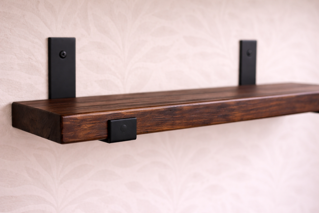 Vintage Pine Reclaimed Scaffold Board Wall Shelf | Rustic Timber