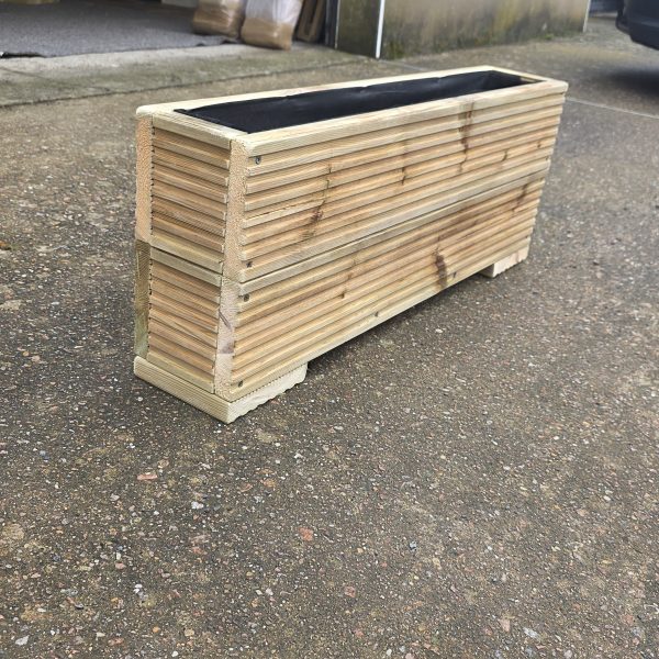 Narrow Lined Decking Planter ideal for growing screens 15cm wide