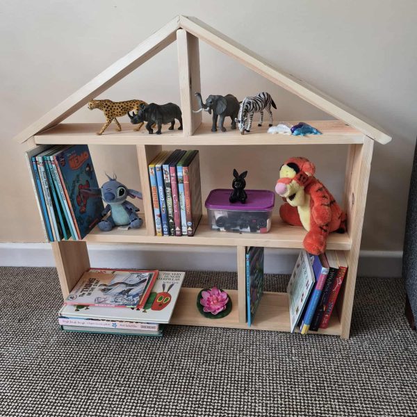 Dolls House Wooden Shelf Unit Shelves kids children's bedrooms playrooms free standing or wall mounteduntedunted